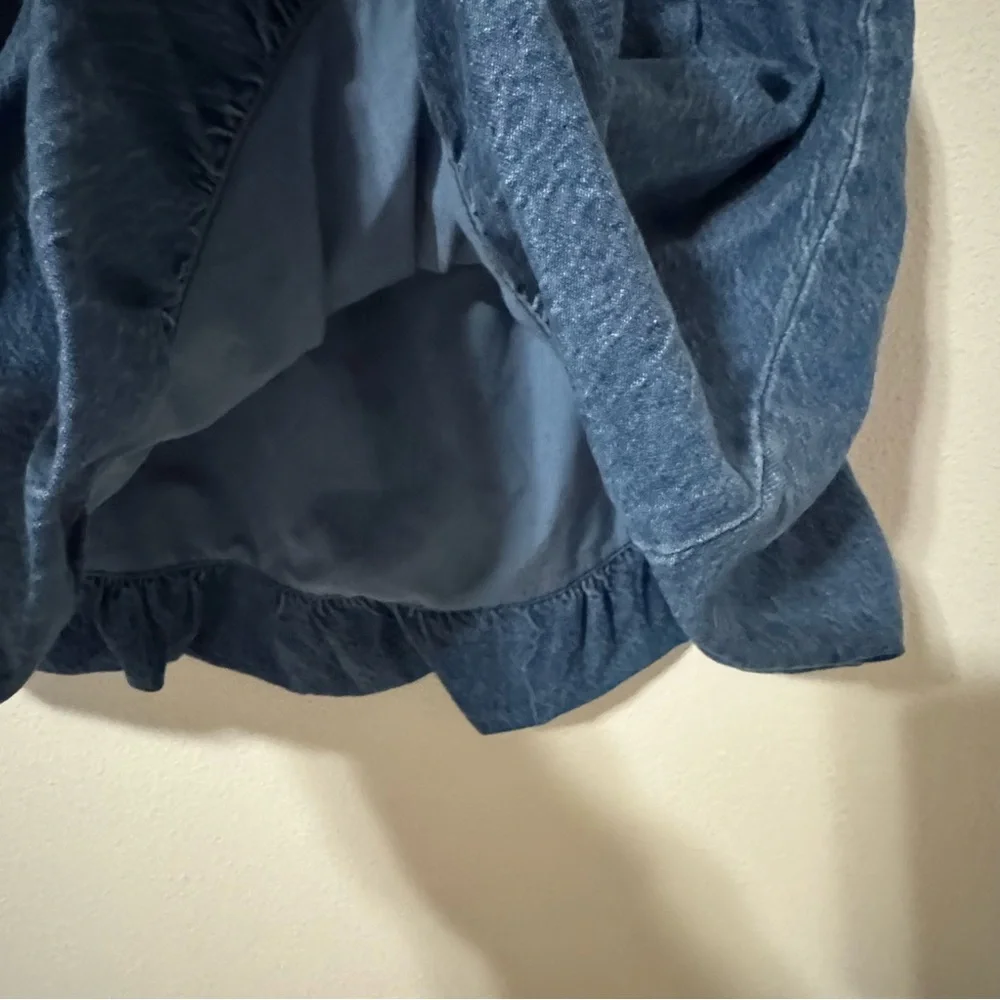 Dakota Blue Denim Bubble Hem Mini Skirt Medium Stonewash Lined NWT-Small